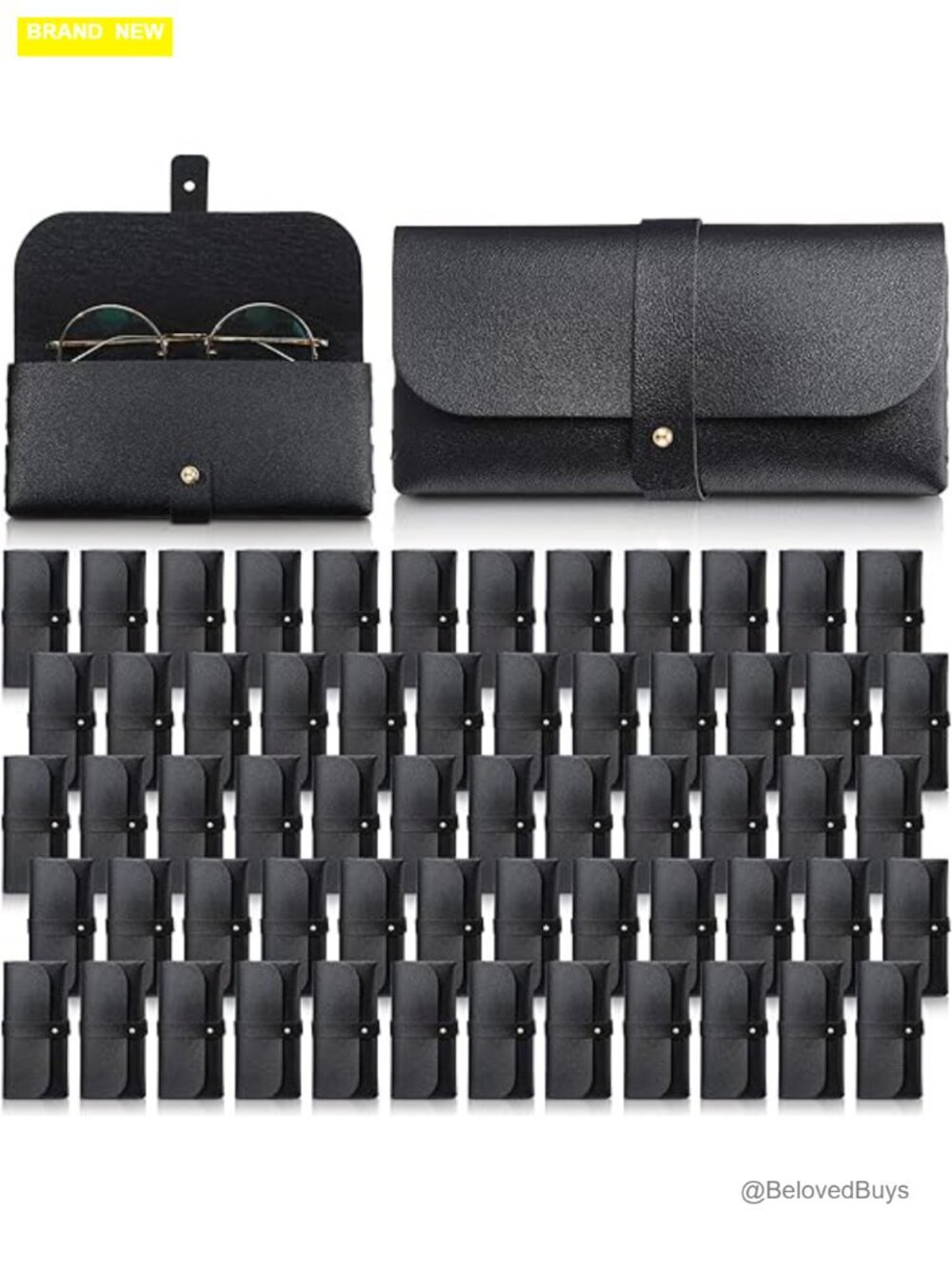 60 Pack PU Leather Soft Eyeglass Cases Sunglass Pouch Travel Glasses Bag